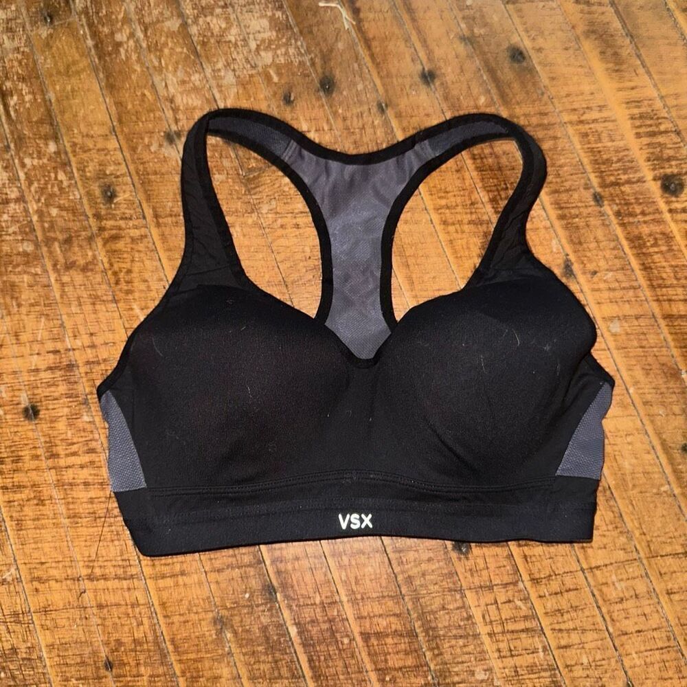 Victoria’s Secret black & gray high impact sports 34C bra